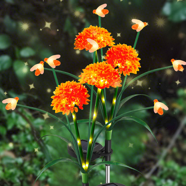 Arlmont & Co. Solar Garden Lights, Latest Swaying Flower And Bee Lights